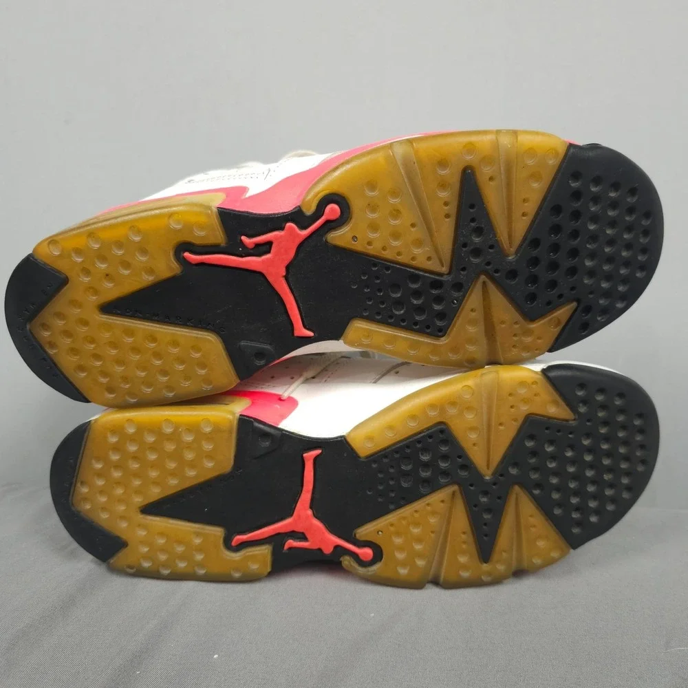 Nike Air Jordan 6 Shoes Boy 6.5y  White Infrared Retro Leather Lace Up - Picture 14 of 16